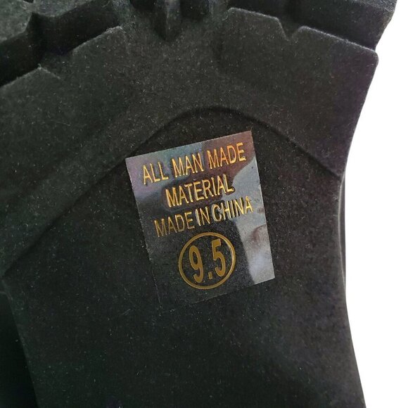 NWT Soda Chunky Heel Black Combat Boots Jaber Ankle Lug Sole Pull On 9.5 - Picture 12 of 13